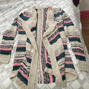 Pink Rose Colorful Cardigan